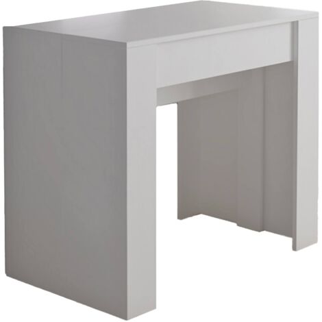  Dmora Tavolo Da Pranzo Moderno, Consolle Allungabile Fino A 10 Posti, Misure 90 X 51 X 78 Cm (fino A 237 Con Allunghe), Colore Bianco