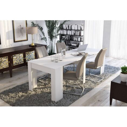  Dmora Tavolo Da Pranzo Moderno, Consolle Allungabile Fino A 10 Posti, Misure 90 X 51 X 78 Cm (fino A 237 Con Allunghe), Colore Bianco