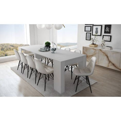  Dmora Tavolo Da Pranzo Moderno, Consolle Allungabile Fino A 10 Posti, Misure 90 X 51 X 78 Cm (fino A 237 Con Allunghe), Colore Bianco