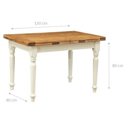  Tavolo Legno Massello 120x80 Cm Tavolo Allungabile Cucina Artigianale Made In Italy
