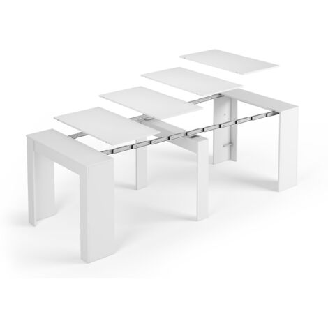  TAVOLO CONSOLLE ALLUNGABILE LAMINATO BIANCO 90X52CM