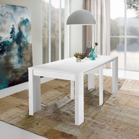  TAVOLO CONSOLLE ALLUNGABILE LAMINATO BIANCO 90X52CM