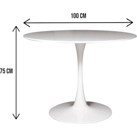  TAVOLO ROTONDO BIANCO IN MDF DIAM. 100CM
