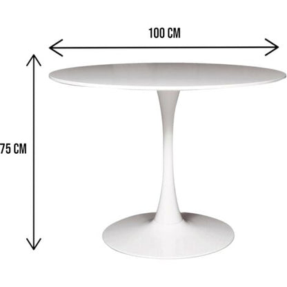 TAVOLO ROTONDO BIANCO IN MDF DIAM. 100CM
