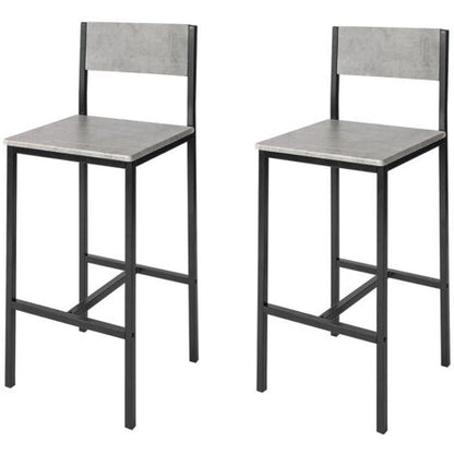  SoBuy Sgabello Alto Sgabello Bar Sgabelli Bar Legno 2 Pezzi Grigio FST53-HGX2