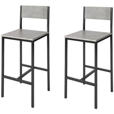  SoBuy Sgabello Alto Sgabello Bar Sgabelli Bar Legno 2 Pezzi Grigio FST53-HGX2