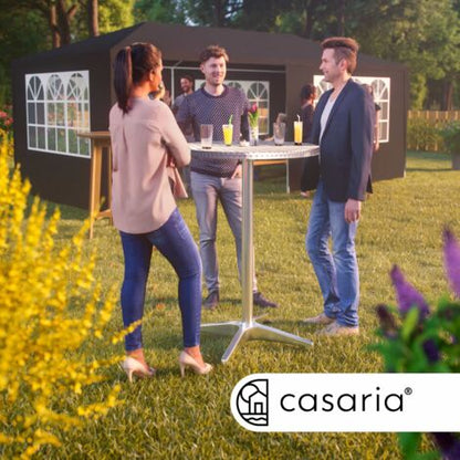  Casaria 2x Tavolo 2in1 Da Bar Altezza Regolabile 70 Cm / 115 Cm Alluminio Rotondo Ø 60 Cm Interno Esterno Tavolo Bistro Party