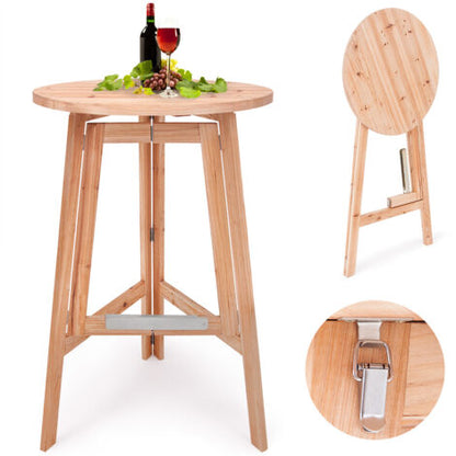  Deuba Tavolo Alto Pieghevole In Legno Massiccio Ø78cm X 111 Cm TavolIno Da Bistrot Festa Giardino Tavolo