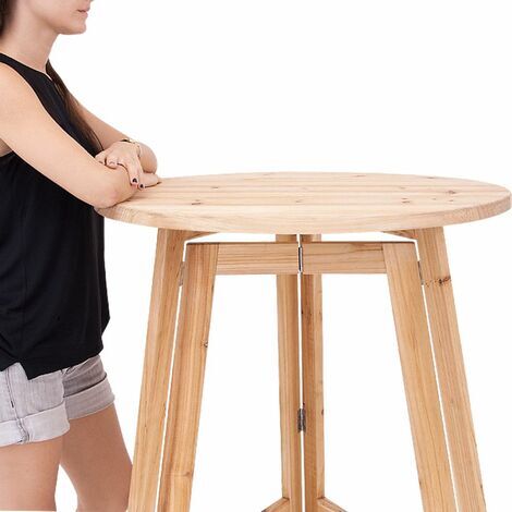  Deuba Tavolo Alto Pieghevole In Legno Massiccio Ø78cm X 111 Cm TavolIno Da Bistrot Festa Giardino Tavolo