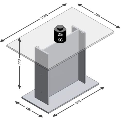  Tavolo Da Pranzo 110 Cm Grigio Cemento FMD