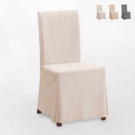  Fodera Copertura Per Sedia Comfort Lavabile Lunga Colore: Bianco