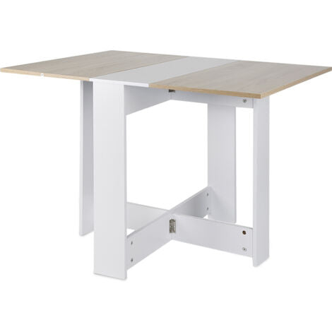  Tavolo Pieghevole Bianco + Rovere 103 * 76 * 73,4 Cm