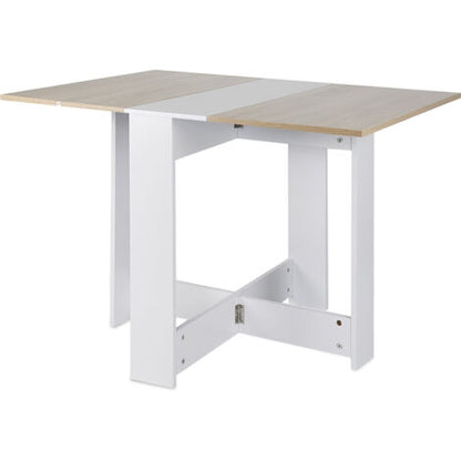  Tavolo Pieghevole Bianco + Rovere 103 * 76 * 73,4 Cm