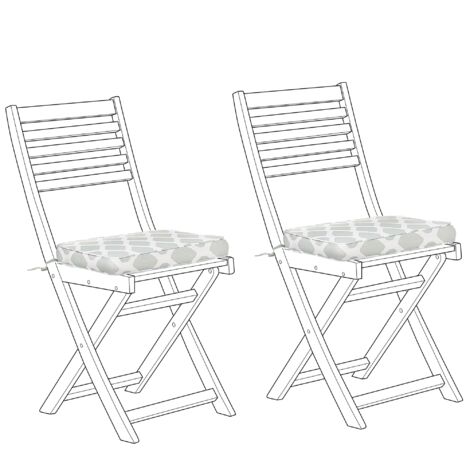  Set Di 2 Cuscini Da Giardino Geometrici Verde Menta Fiji