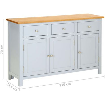  Credenza 110x33,5x70 Cm In Massello Di Rovere VidaXL