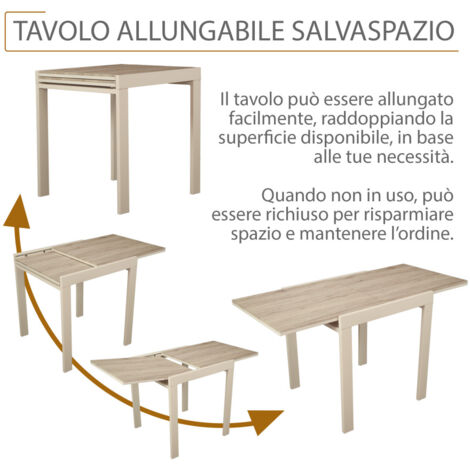  Tavolo Bar Cucina 70x70 Allungabile Mod. SANREMO
