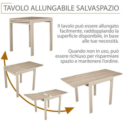  Tavolo Bar Cucina 70x70 Allungabile Mod. SANREMO