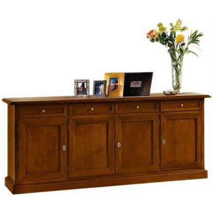  MOBILI 2G - Madia Credenza In Legno 4 Porte Tinta Noce 205X42X86