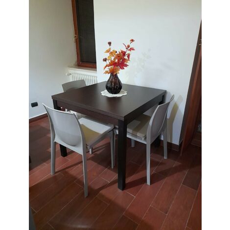  MOBILI 2G - TAVOLO APERTURA A LIBRO MORO WENGE Cm 90x90x76H Chiuso