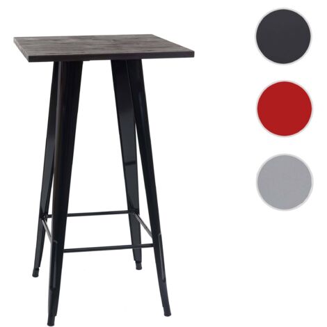  Tavolino Alto Bistrot Design Industriale HWC-A73 Legno Metallo Verniciato Rosso
