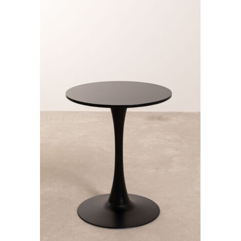  SKLUM Tavolo Da Pranzo Rotondo In MDF E Metallo In Stile Tuhl Nero Ø60 Cm