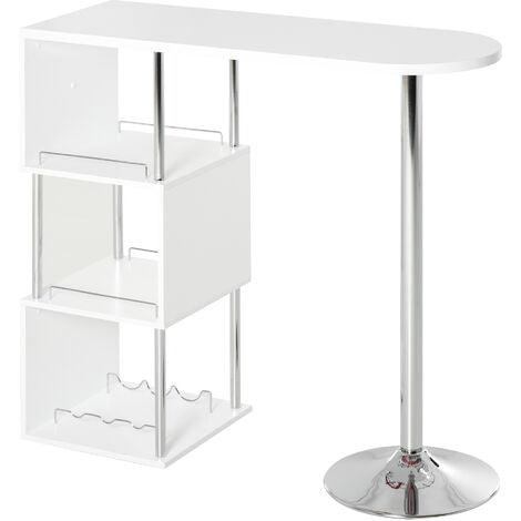  HOMCOM Tavolo Alto Da Bar E Cucina 3 Mensole E Porta Bottiglie Stile Moderno