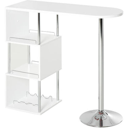  HOMCOM Tavolo Alto Da Bar E Cucina 3 Mensole E Porta Bottiglie Stile Moderno