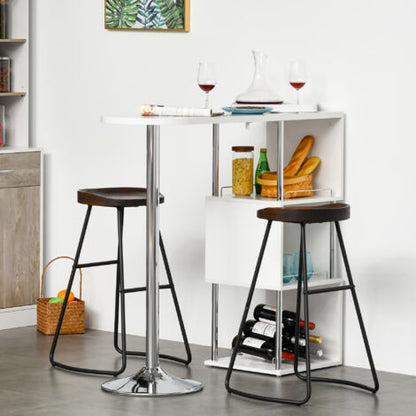  HOMCOM Tavolo Alto Da Bar E Cucina 3 Mensole E Porta Bottiglie Stile Moderno