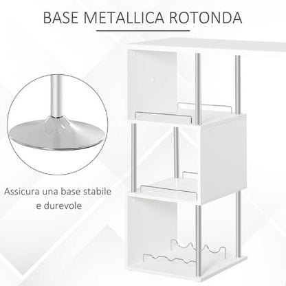  HOMCOM Tavolo Alto Da Bar E Cucina 3 Mensole E Porta Bottiglie Stile Moderno