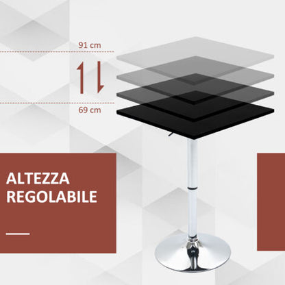  HOMCOM Tavolo Quadrato Regolabile In Altezza Per Bar, Soggiorno, Cucina