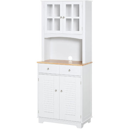  HOMCOM Credenza Alta Per Cucina Mobile Buffet In Legno Bianco