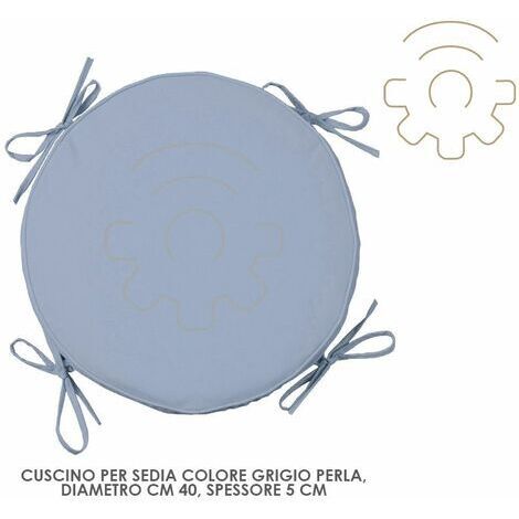  Cuscino Rotondo Vari Colori Ø 40 Cm Spessore 5 Cm Box Grigio Perla