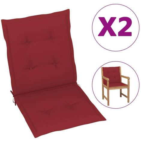  Cuscini Per Sedia 2 Pz Rosso Vino 100x50x7 Cm In Tessuto VidaXL
