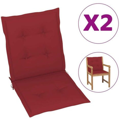  Cuscini Per Sedia 2 Pz Rosso Vino 100x50x7 Cm In Tessuto VidaXL