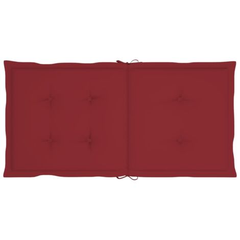  Cuscini Per Sedia 2 Pz Rosso Vino 100x50x7 Cm In Tessuto VidaXL