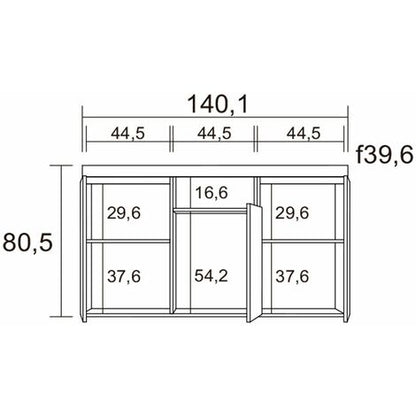  CREDENZA 3 PORTAS 140 CM ELIS UNICO UNICO
