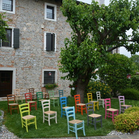  Sedia Venezia In Legno Per Casa Ristoranti Pizzerie Comunit� Bar-Anilina Fucsia DAF-Paglia Vera