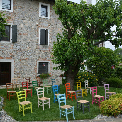  Sedia Venezia In Legno Per Casa Ristoranti Pizzerie Comunit� Bar-Anilina Fucsia DAF-Paglia Vera