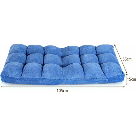  COSTWAY Sedia Da Pavimento, Sedia Imbottita Regolabile In 14 Posizioni, Poltrona Salotto Per Relax, Yoga, Lettura, Blu