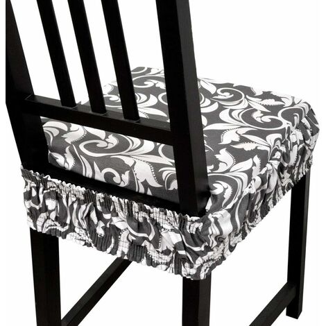  Cuscino Sedia Cotone Sfoderabile Lavabile Fascia Elastica Coprisedia Fiori Vettoriali 100% Made In Italy - Beige