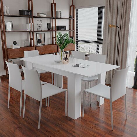  Tavolo Da Pranzo Allungabile Fino A 190 Cm Toledo Tavolino Consolle Salotto Salone 190 X 78 X 90 Cm Colore Bianco