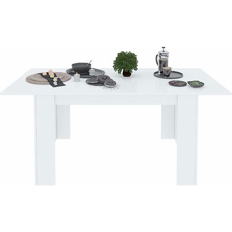  Tavolo Da Pranzo Allungabile Fino A 190 Cm Toledo Tavolino Consolle Salotto Salone 190 X 78 X 90 Cm Colore Bianco