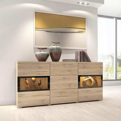  Credenza Moderna 2 Ante Rovere EMOTION Gihome® Madia Buffet Soggiorno Design
