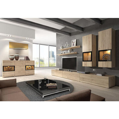  Credenza Moderna 2 Ante Rovere EMOTION Gihome® Madia Buffet Soggiorno Design