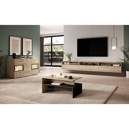  Credenza Moderna 2 Ante Rovere EMOTION Gihome® Madia Buffet Soggiorno Design
