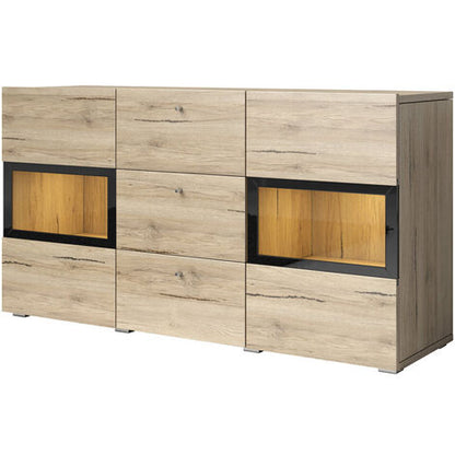  Credenza Moderna 2 Ante Rovere EMOTION Gihome® Madia Buffet Soggiorno Design
