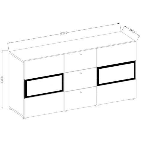  Credenza Moderna 2 Ante Rovere EMOTION Gihome® Madia Buffet Soggiorno Design