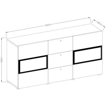  Credenza Moderna 2 Ante Rovere EMOTION Gihome® Madia Buffet Soggiorno Design