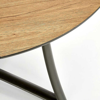  Tavolo Allungabile Tondo ORTENSIA Gihome ® Rovere Metallo Sala Pranzo Moderno