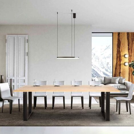  Tavolo Stile Industriale 220x80cm Sala Da Pranzo Cucina Rajasthan 220 Colore: Silver